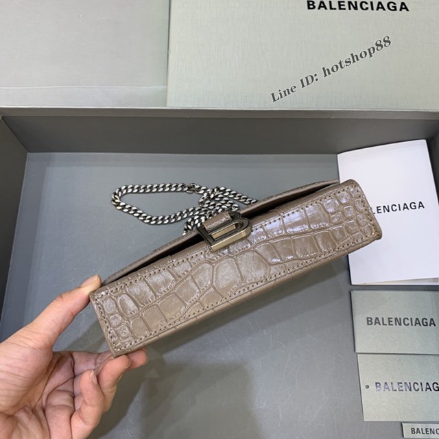 Balenciaga專櫃爆款鱷魚紋迷你女士肩背包 巴黎世家沙漏鏈條斜挎包 fyj1874